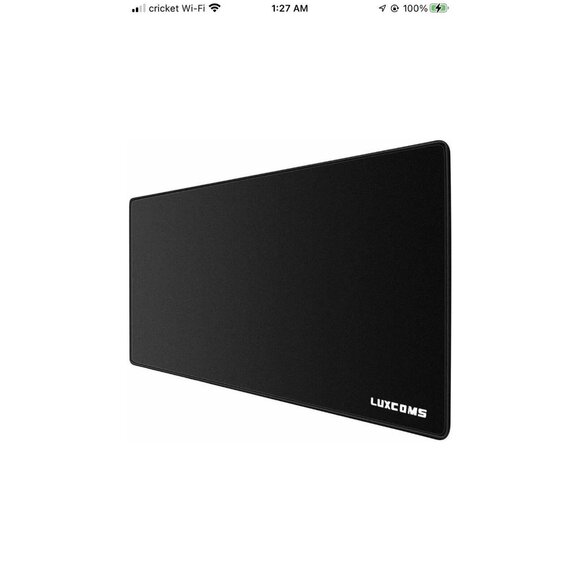 Luxcoms Black Extended Gaming Mouse Pad Extra Large 31.5 x 15.75 inches - Picture 6 of 7